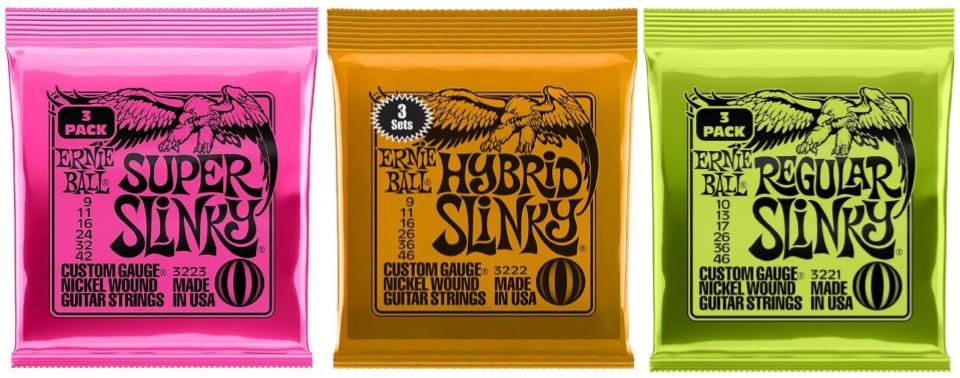 スタンダード・スリンキーの3セットパックERNiE BALL / 3221 / 3222 / 3223