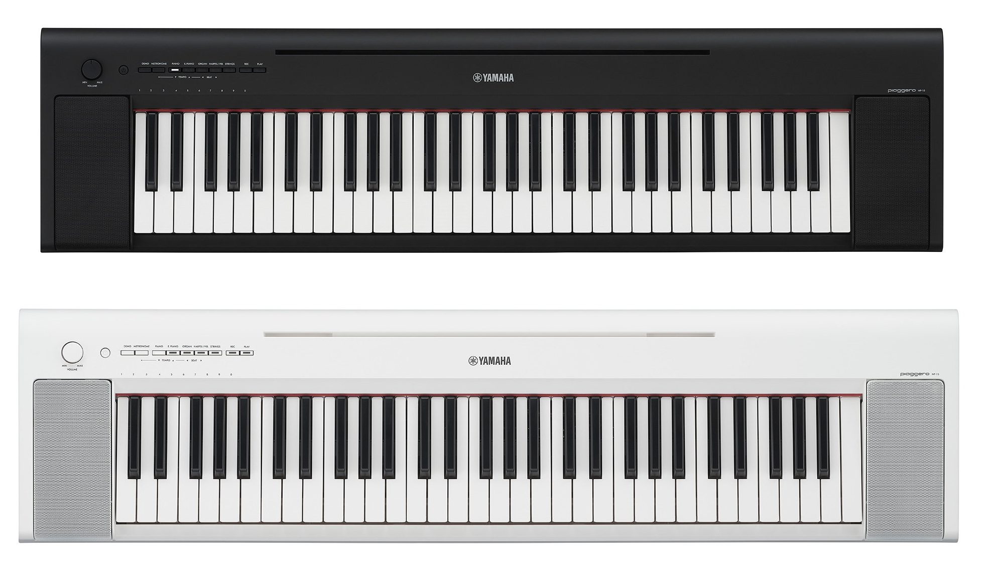 軽量・コンパクトで、美しいピアノ音と自然なタッチの鍵盤を搭載した61鍵キーボードYAMAHA / NP-15（WH・BK）