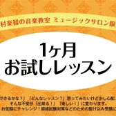 入会金不要!大人のための予約制1ヶ月お試しレッスン