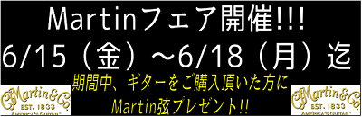 【アコースティックギター】6/15(金)～6/18(月)マーチンギターフェア開催！