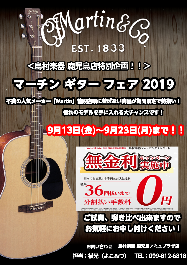 マーチンギターフェア開催決定!!9月13日(金)～9月23日(月)まで♪