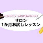 憧れの楽器を1ヶ月お試し！【葛飾区金町/松戸/大人のための予約制レッスン】