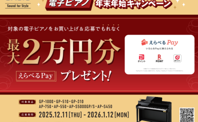 【年末年始キャッシュバックキャンペーン】CASIO(カシオ)電子ピアノ 最大¥20,000キャッシュバック!