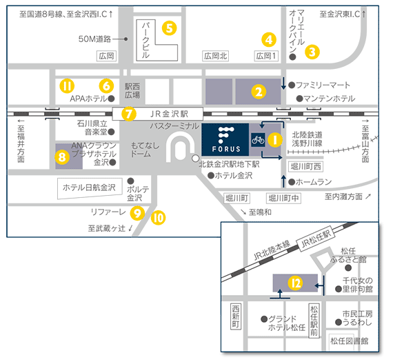 周辺駐車サービスのご案内 金沢フォーラス駐車場 提携周辺駐車場 金沢フォーラス店 店舗情報 島村楽器