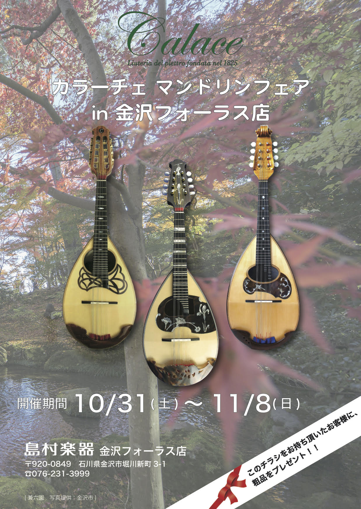 『Calace（カラーチェ）』マンドリンフェア　展示商品予定ラインナップ