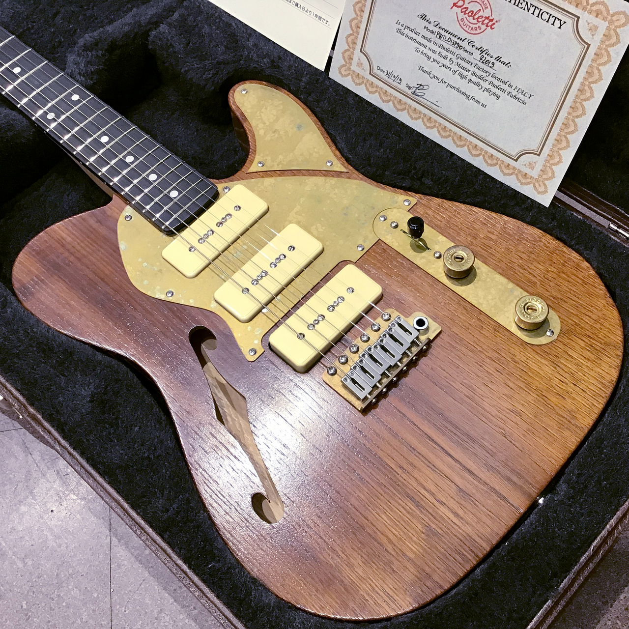 Paoletti Guitars Lounge SeriesNancy Lounge 3P90 Natural Thinline Telecaster