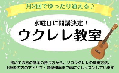 【月2回のウクレレレッスン】水曜日　新規開講