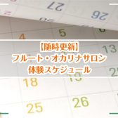 予約制フルート・オカリナレッスン🎶【体験スケジュール】