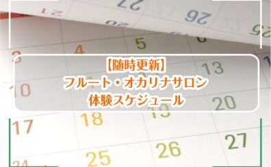 予約制フルート・オカリナレッスン🎶【体験スケジュール】