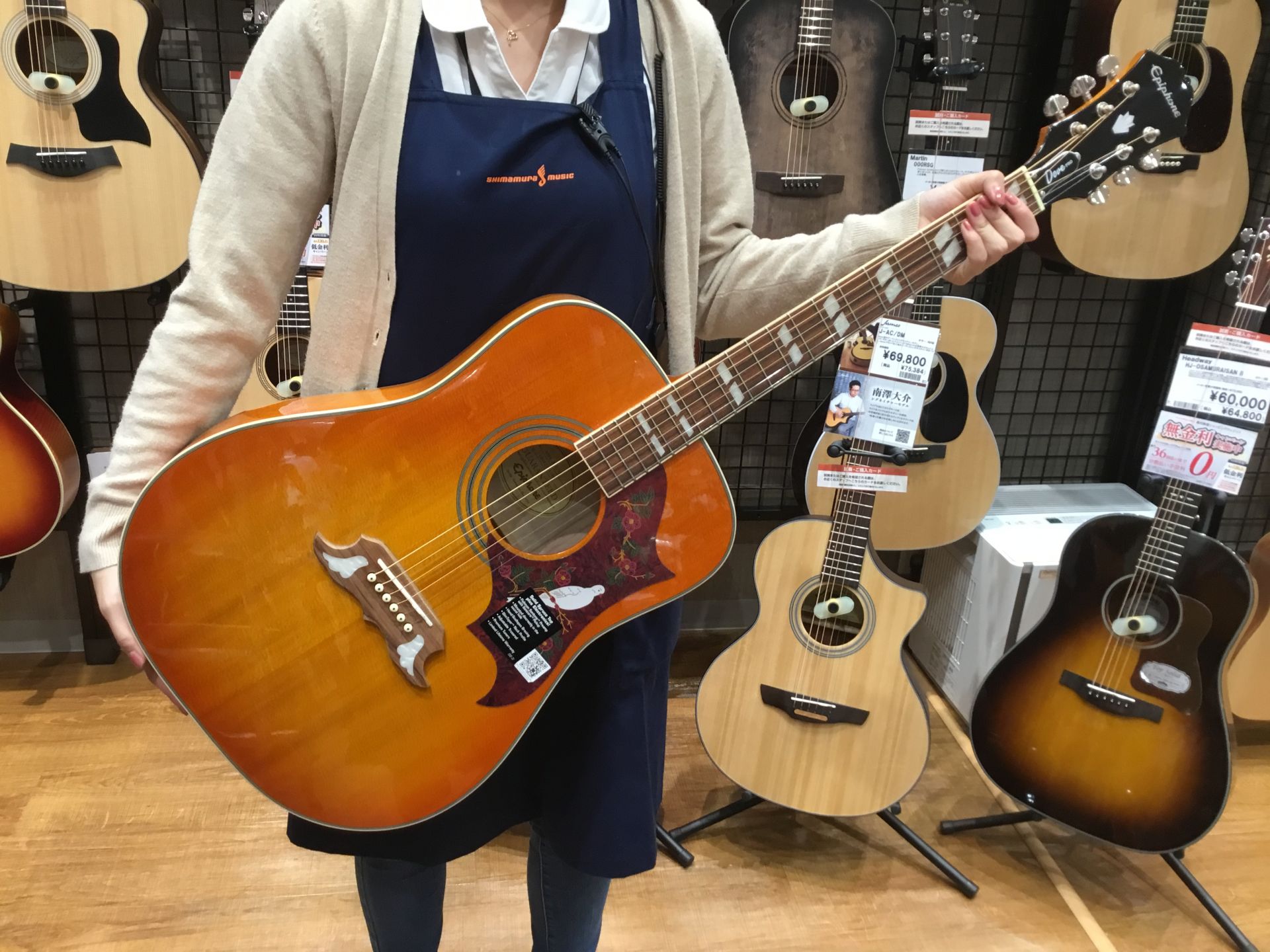 *ギター入荷情報！Epiphone(エピフォン)　DOVE PRO エピフォン版DOVEです。 鳩のデザインが施されたピックカード、ブリッジが特徴的な一本です。フィッシュマン製ピックアップを搭載し、ライブからレコーディングまで幅広く使用できます。 最近では某芸人さんがTVなどで使用されております。  […]