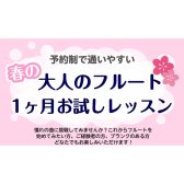 【川崎駅　大人の予約制フルートレッスン】春から始める！1ヵ月お試しレッスン