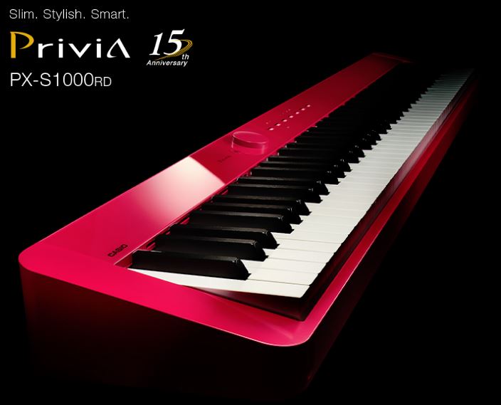 【電子ピアノ新製品】CASIO PX-S1000に新色！鮮やかなレッドカラーが登場