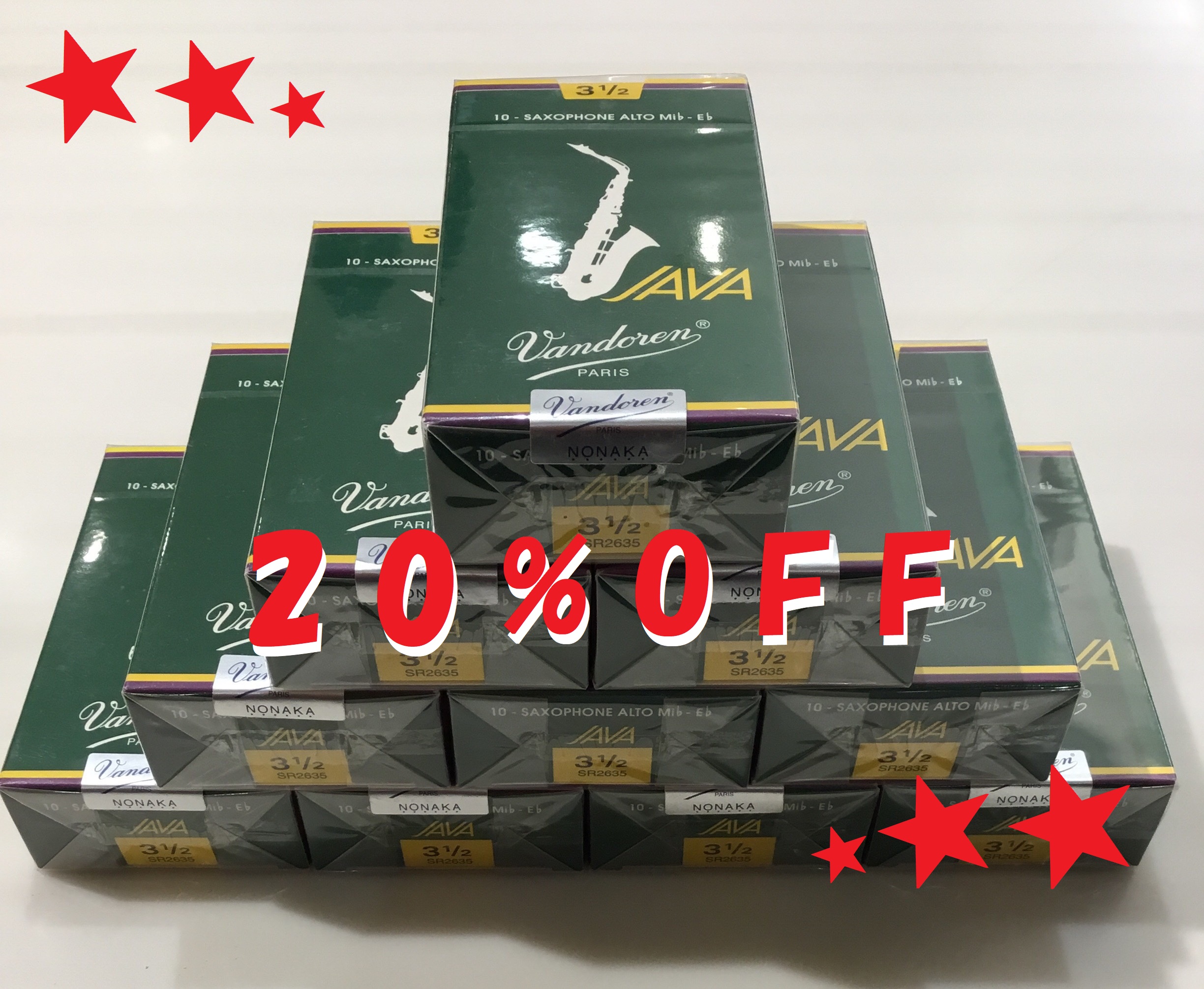 【SALE】バンドレン　アルトサックスリードJAVA AS3.1/2が在庫限り20%OFF！