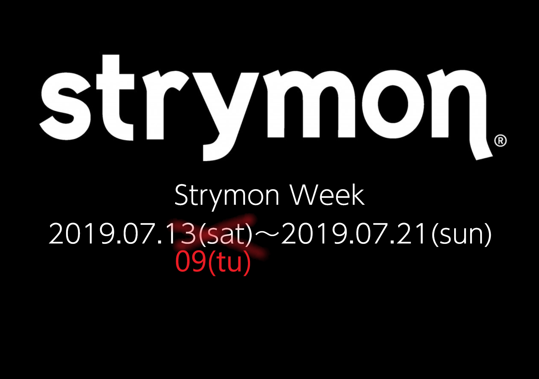 *2019.07.09～21の期間でStrymon フェアを開催致します。 当初7/13(土)より開催予定でしたStrymonフェアを[!!7/9(火)から開催する事が決定しました！！!] クオリティの高さからプロアマ問わず愛用者の多いStrymon 今回Strymonのエフェクターを隅から隅まで味 […]