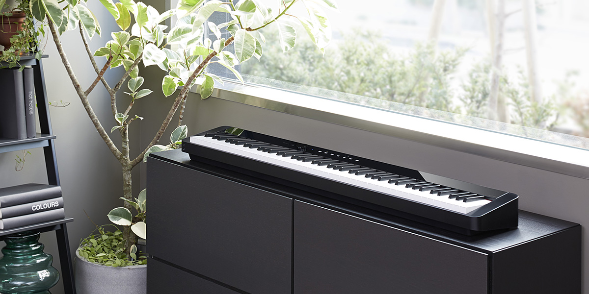 *CASIO PX-S1000展示のご案内 *自由なスタイルで弾けるコンパクトピアノがよりスリムに、音も鍵盤タッチもさらに進化。 **ハンマーアクション付き鍵盤搭載のデジタルピアノで世界最小※のスリムボディ、シンプルでスタイリッシュなデザイン カシオならではの高密度実装技術を駆使し、奥行232mmの […]