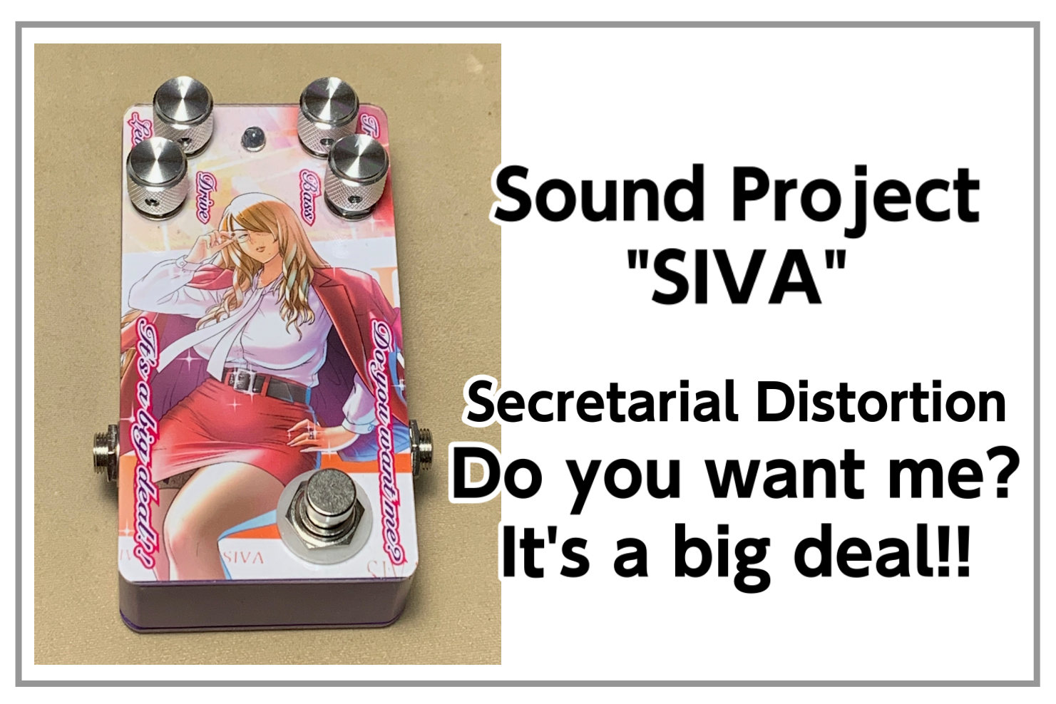 *Sound Project "SIVA" Secretarial Distortion「Do you want me? It's a big deal!!」入荷！ *MENU -[#a:title=商品紹介] --[#a1:title=概要] -[#b:title=価格・購入] -[#c:titl […]