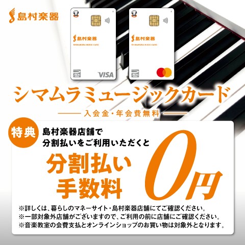 シマムラミュージックカード<br />
分割払い手数料0円