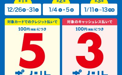 【ポイントアップ】年末年始ポイントアップキャンペーン開催のお知らせ