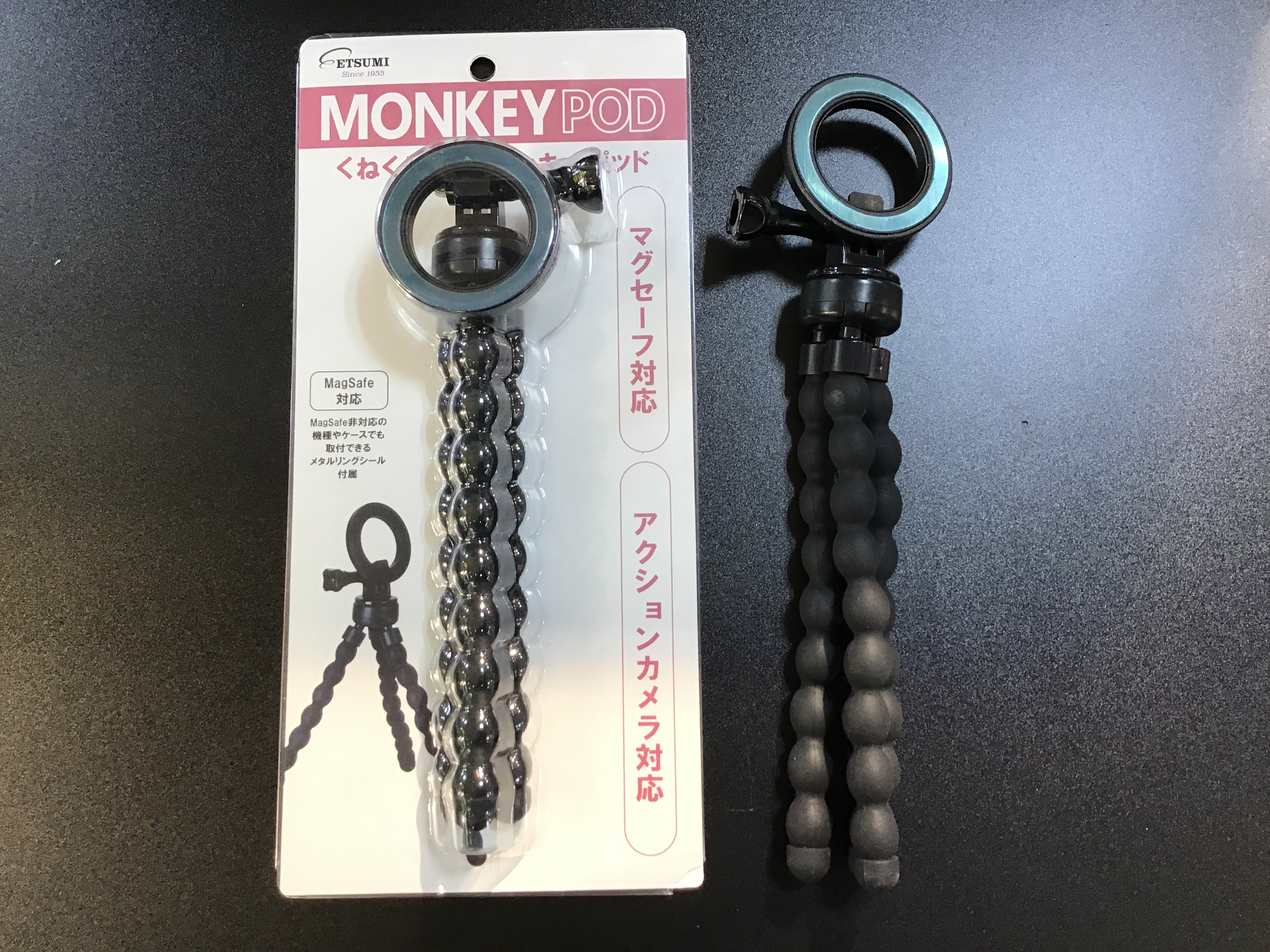 MagSafe対応スマホスタンドくねくね三脚モンキーポッド（VE-2418）