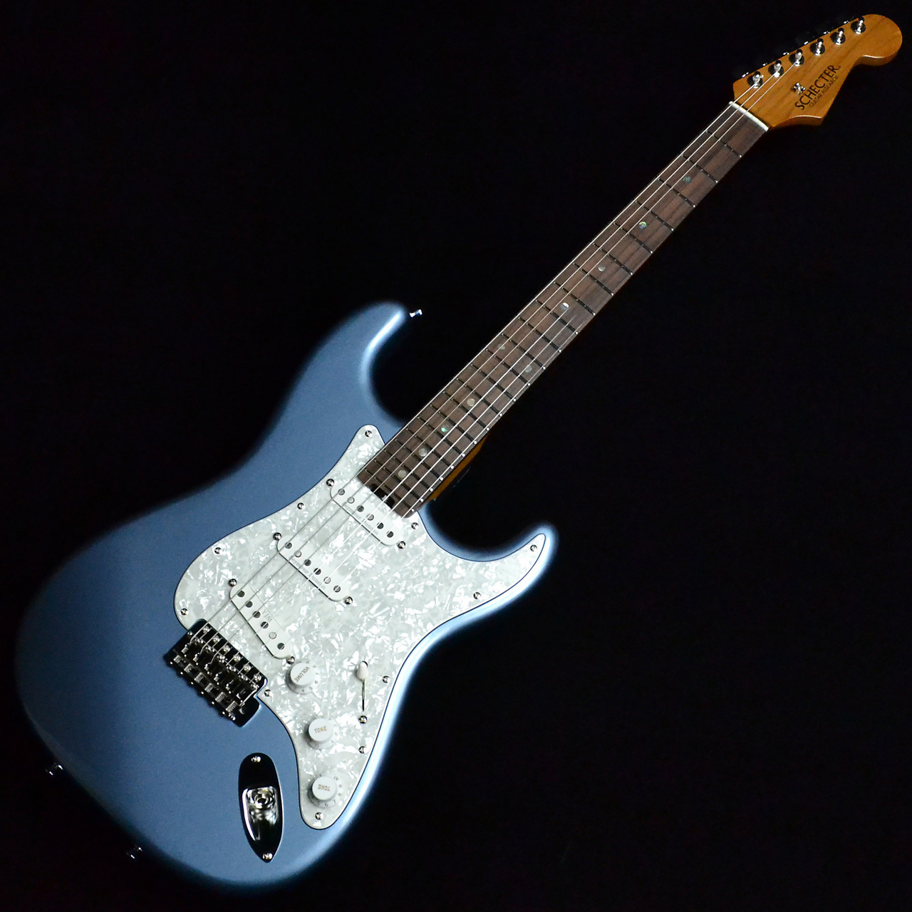 エレキギターL-S-ST-AL-RM/R Ice Blue Metallic Roasted Maple