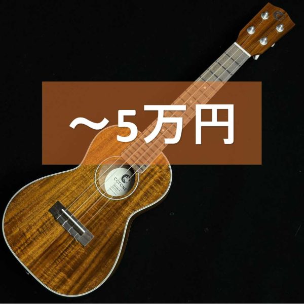 5万円までのコンサートウクレレ<br />
在庫情報はこちら▶