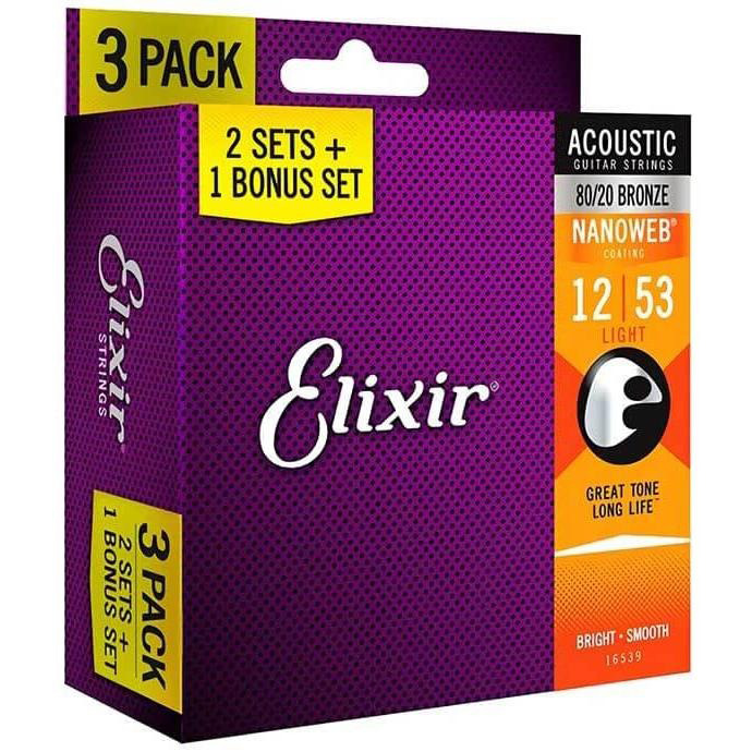 アコースティックギター弦Elixir(エリクサー)NANOWEB 80/20BRONZE