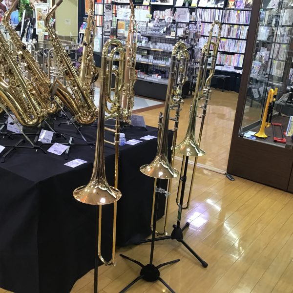 普段展示の無いトロンボーンも期間限定で展示中です！