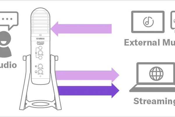 配信機器や外部機器からBGMや効果音を取り入れる。