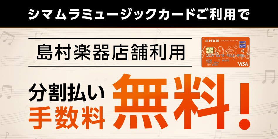 CONTENTSキャンペーン概要期間対象カードご注意事項キャンペーン概要 期間中店頭お支払い時にシマムラミュージックカードでお支払いいただくと、36回までの分割支払いが無金利で利用できます。※1回のご精算金額合計が10,000円（税込）以上で、月々のお支払い金額が3,000円（税込）以上になる場合  […]