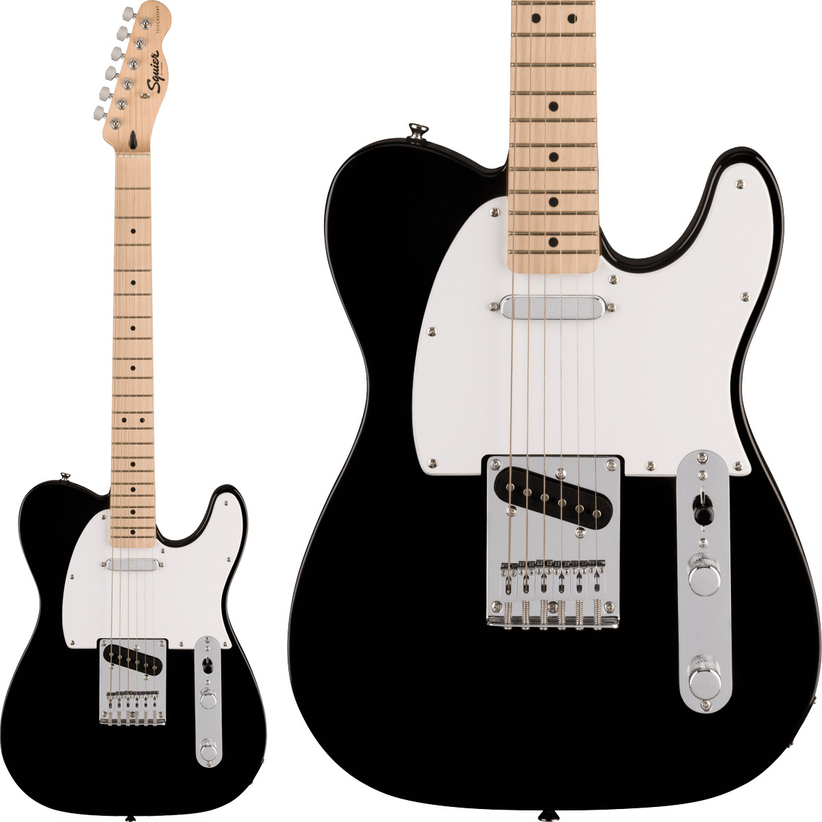 Squier by FenderSONIC TELECASTER Maple Fingerboard White Pickguard Black