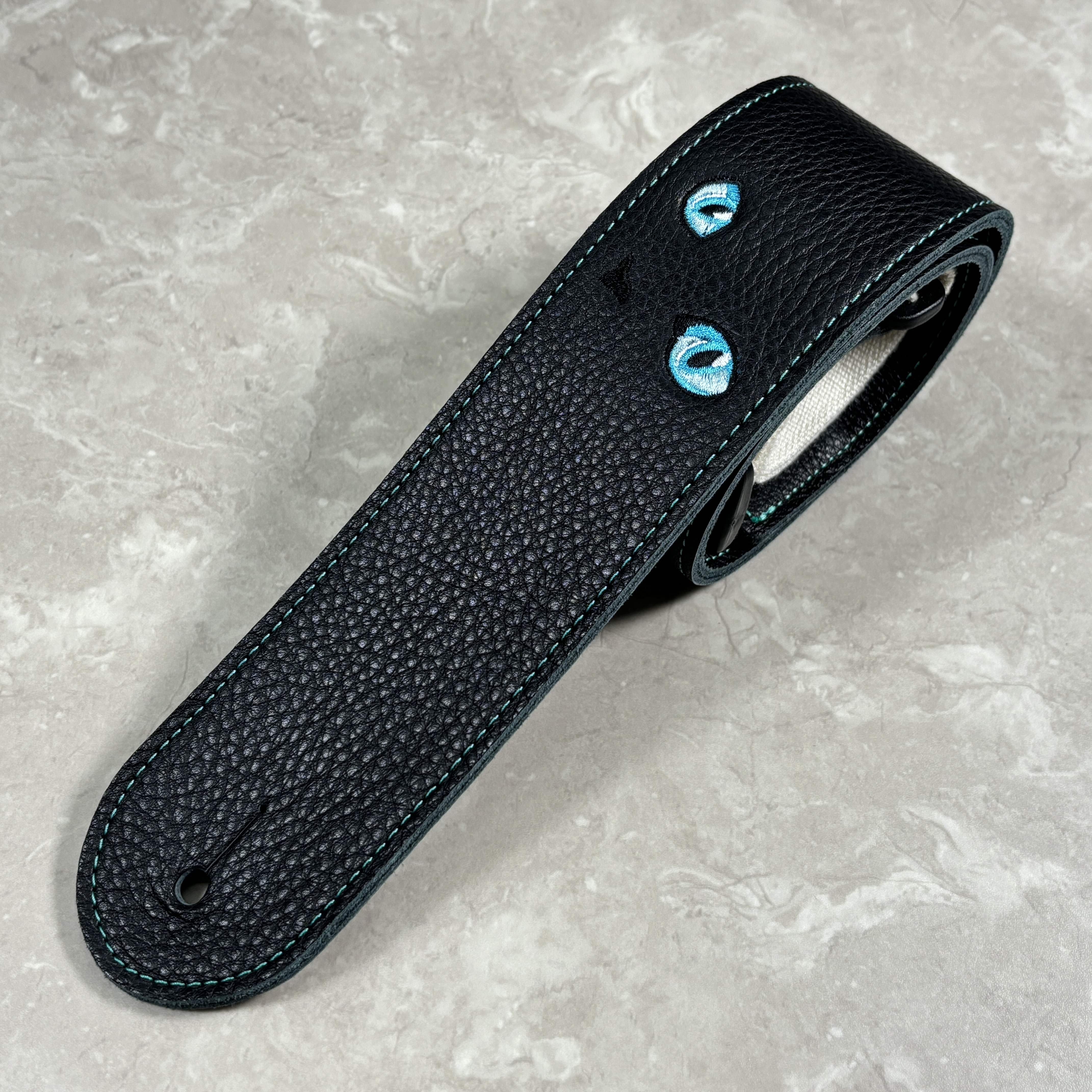 Grande uomoL-Slide Strap ねこ アクアマリン Black/White