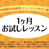 1ヶ月お試しレッスンのご案内