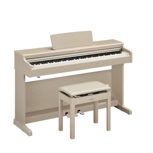 YAMAHA YDP-165WA<br />
販売価格 ￥132,000(税込)<br />
<br />
入門機として定番のアリウスシリーズ。<br />
グランドピアノのような重さのある鍵盤で、基礎力を身につける入門機として人気です。<br />
鍵盤のタッチ感が自然なので練習用としてオススメできます。高低自在の椅子付属でお子様の成長に合わせて使用できるのも嬉しいポイントです。