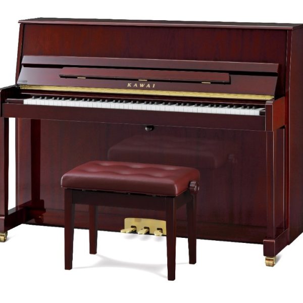 【新品・生産完了】KAWAI　K-114SN<br />
販売価格 ￥598,000(税込)<br />
※配送料別途<br />
<br />
高さ113cmのコンパクトなモデル。マホガニー艶出し仕上げによる美しい外観でお部屋に馴染みやすいデザインになってます。<br />
初心者から経験者まで楽しめる軽快で滑らかなタッチ、指先のニュアンスが繊細に反映される鍵盤設計でコントロール性の高さがあります。<br />
小型サイズですが低音から高音までクリアに響き、明るく素直な音色を楽しむ事ができます。<br />
<br />
サイズ：