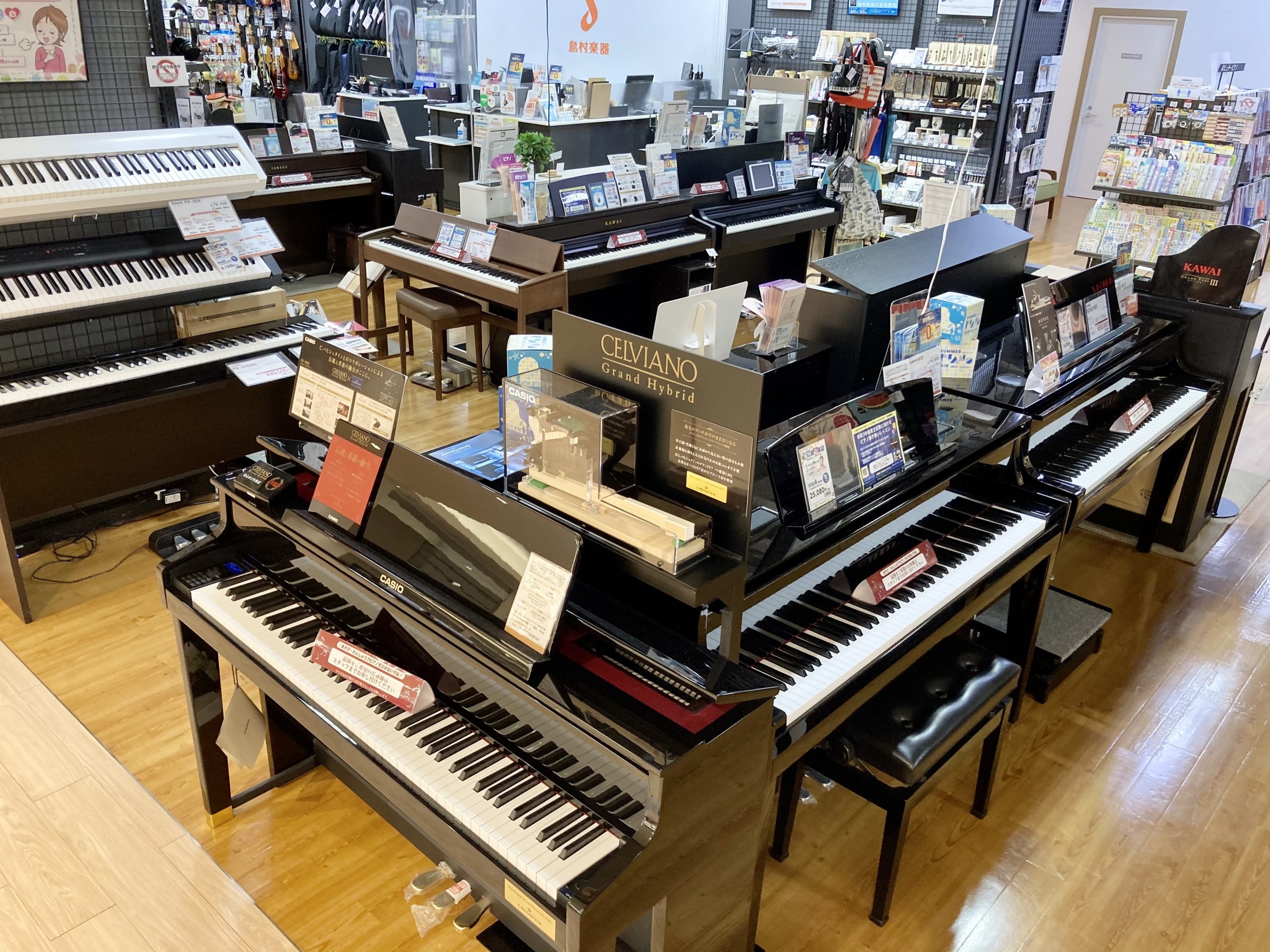 YAMAHA・ROLAND・KAWAI・CASIO 各メーカーの人気モデルを常時30台以上展示！全機種お試しいただけます！どんなご相談でもお気軽にお声がけください♬ 京都市内全域・宇治市・京田辺市・亀岡市・滋賀県また京都府北部・福井県からのお客様を中心にご来店を頂いております。駐車場は平日は2時間無 […]