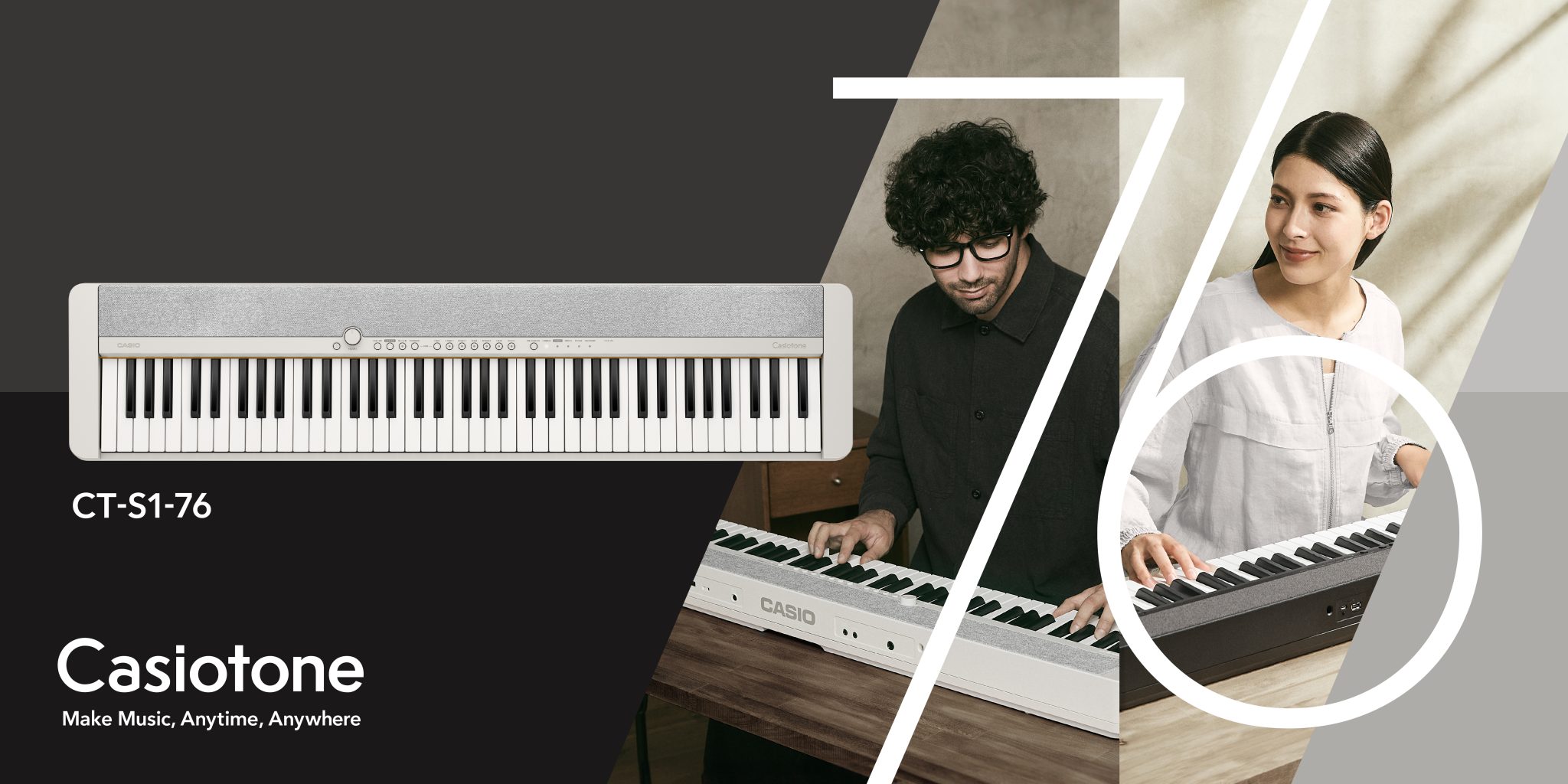 CASIOから76鍵盤のキーボードが発売いたします！！6月27日(木)発売予定となっており、現在予約を受付中です。ぜひ、お問い合わせをお待ちしております♪ CONTENTSCASIO CT-S1-76CASIO CT-S1-76
