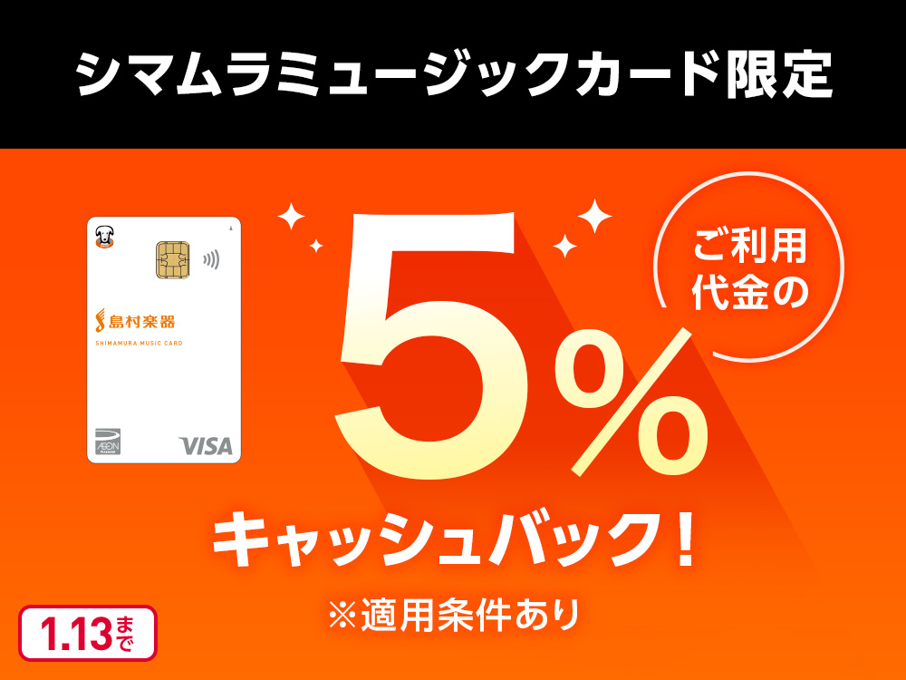 CONTENTSシマムラミュージックカード分割払いでキャッシュバック！シマムラミュージックカードとは？キャンペーン概要シマムラミュージックカード分割払いでキャッシュバック！ 11/29（金）～2025年1月13日(月・祝)の期間、シマムラミュージックカード（島村楽器デザインのイオンカード）で分割払い […]