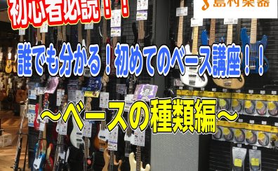 【初心者必読！！】誰でも分かる！初めてのベースガイド～ベースの種類編～　　　　　　　　　