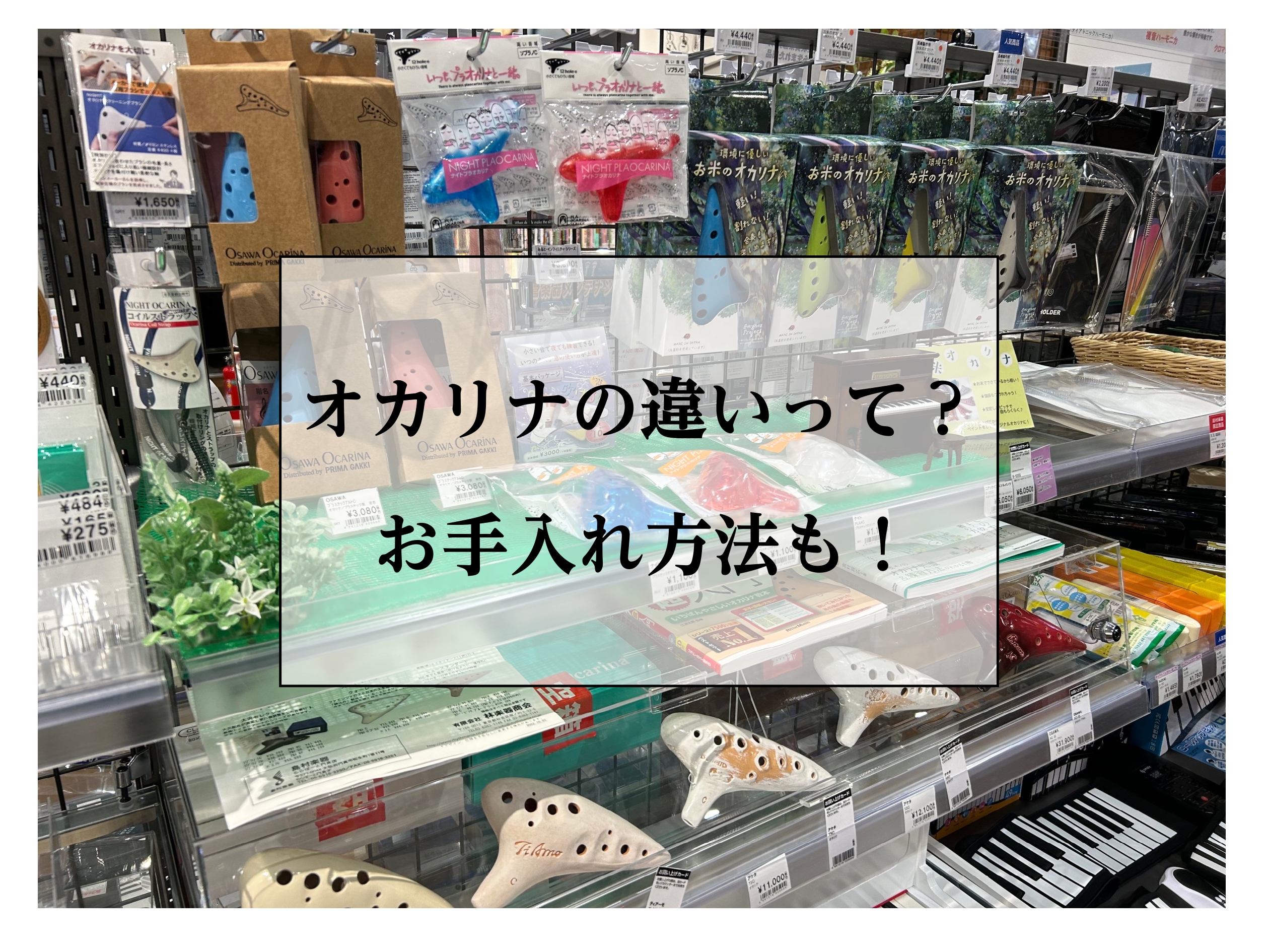 綺麗な音が鳴るオカリナですが、ものによってさまざまな違いがあるんです！ これからのオカリナ選びのご参考に、、ご紹介させていただきます。 CONTENTS材質お手入れ方法最後に材質 一番のポイント！は材質の違いです。 プラスチックでできているのか、陶器でできているのか、、、。 比較してみましょう！！  […]