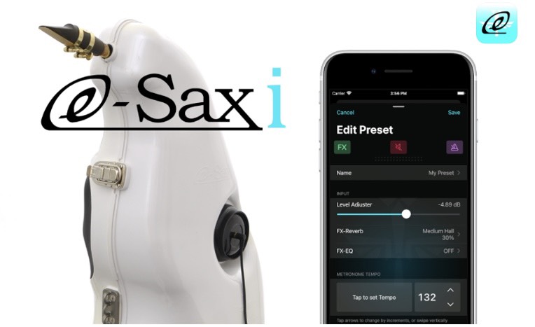 サクソフォン用消音器e-Saxに待望のアプリ対応版「e-Sax i」が新登場！