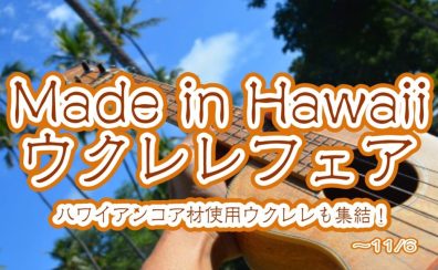 【ウクレレ】ハワイ産ウクレレ＆ハワイアンコア使用ウクレレフェア開催中！【G-string、KAMAKA、KoAloha等～展示中】