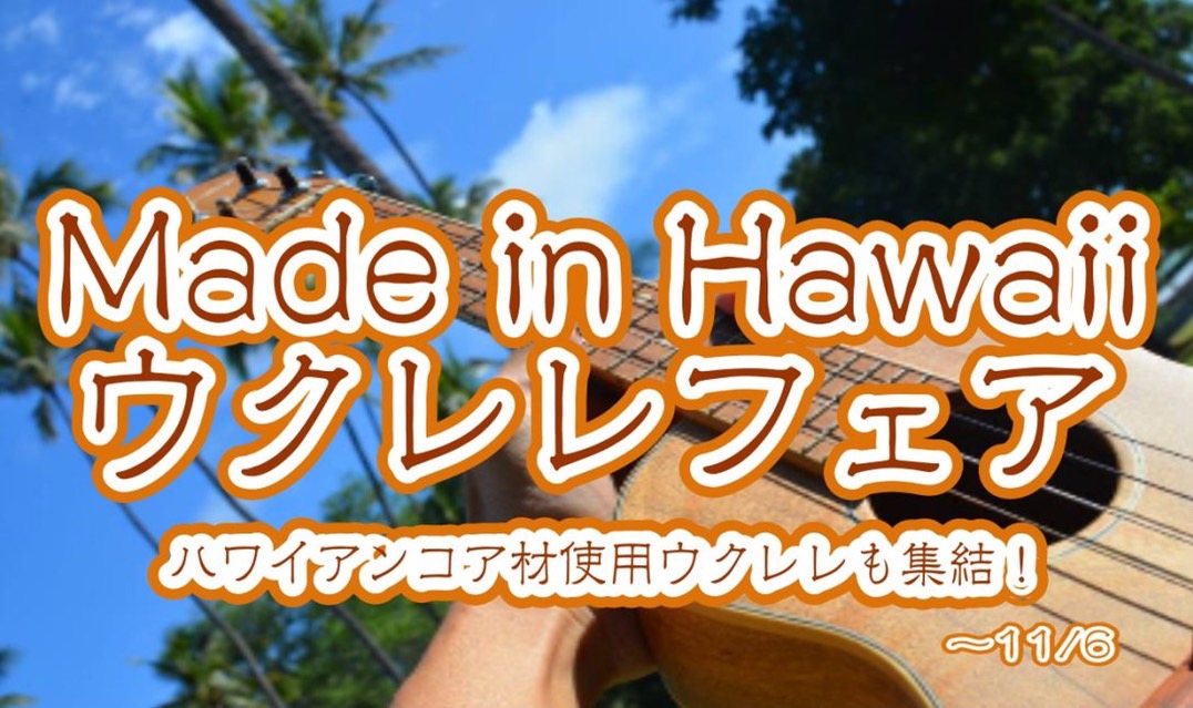 肌寒くなってきましたが、皆様いかがお過ごしでしょうか。秋と言えば食欲、芸術、、、音楽の秋！ これからちょこっと、お手軽に音楽をはじめたい方にオススメの楽器「ウクレレ」。ウクレレにもたくさん種類がありますが、今回はTHE・ウクレレともいえる本場ハワイ製のウクレレをたくさん集めて展示します🌺 初めての1 […]