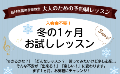 【越谷レイクタウン　大人の為のフルート教室】1ヶ月冬のお試しレッスンのご案内⛄