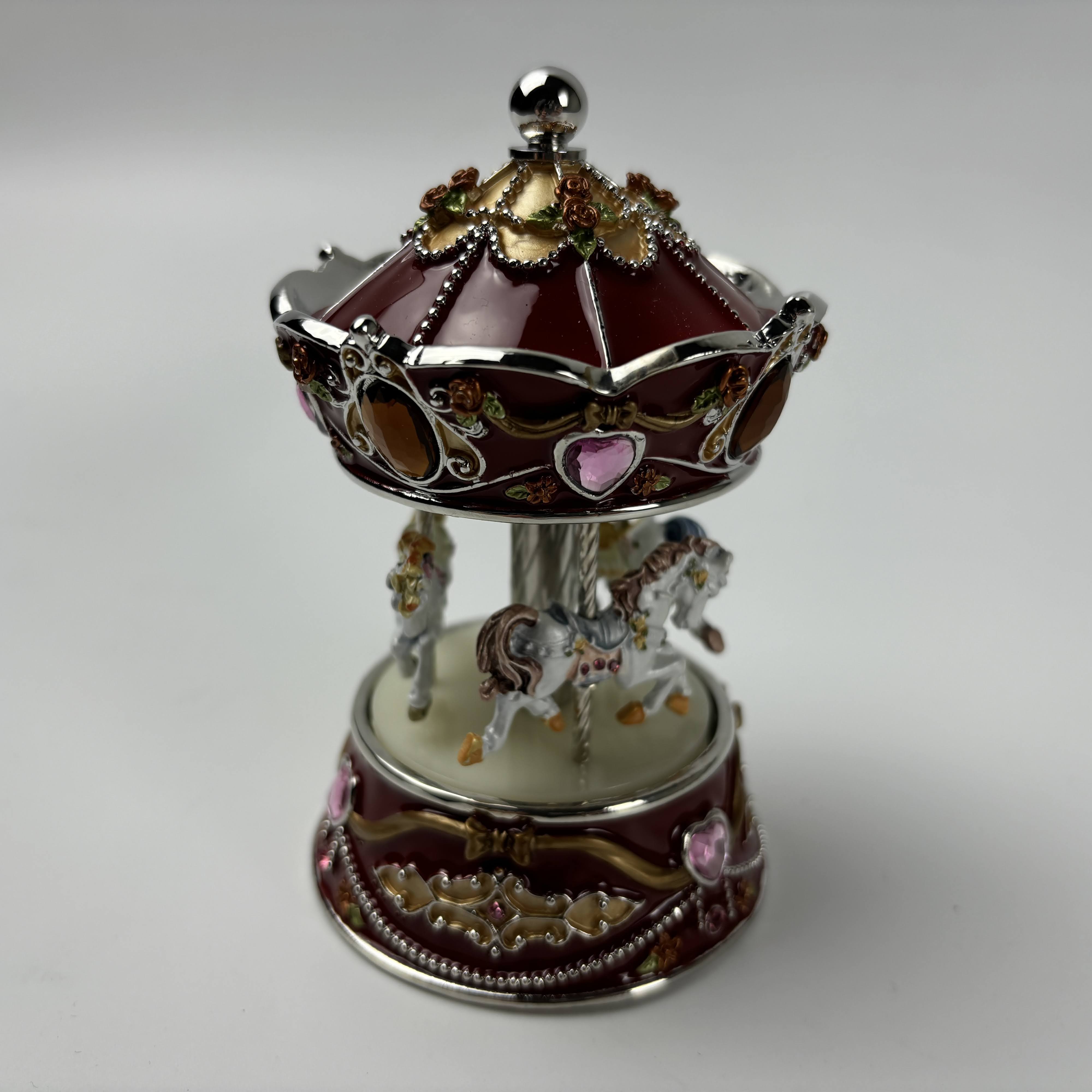 メリーゴーランド型オルゴールYA714B　【曲目：星に願いを】 