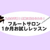 【フルート教室1ヶ月お試しレッスン】 前橋 高崎 伊勢崎 藤岡 本庄 習い事