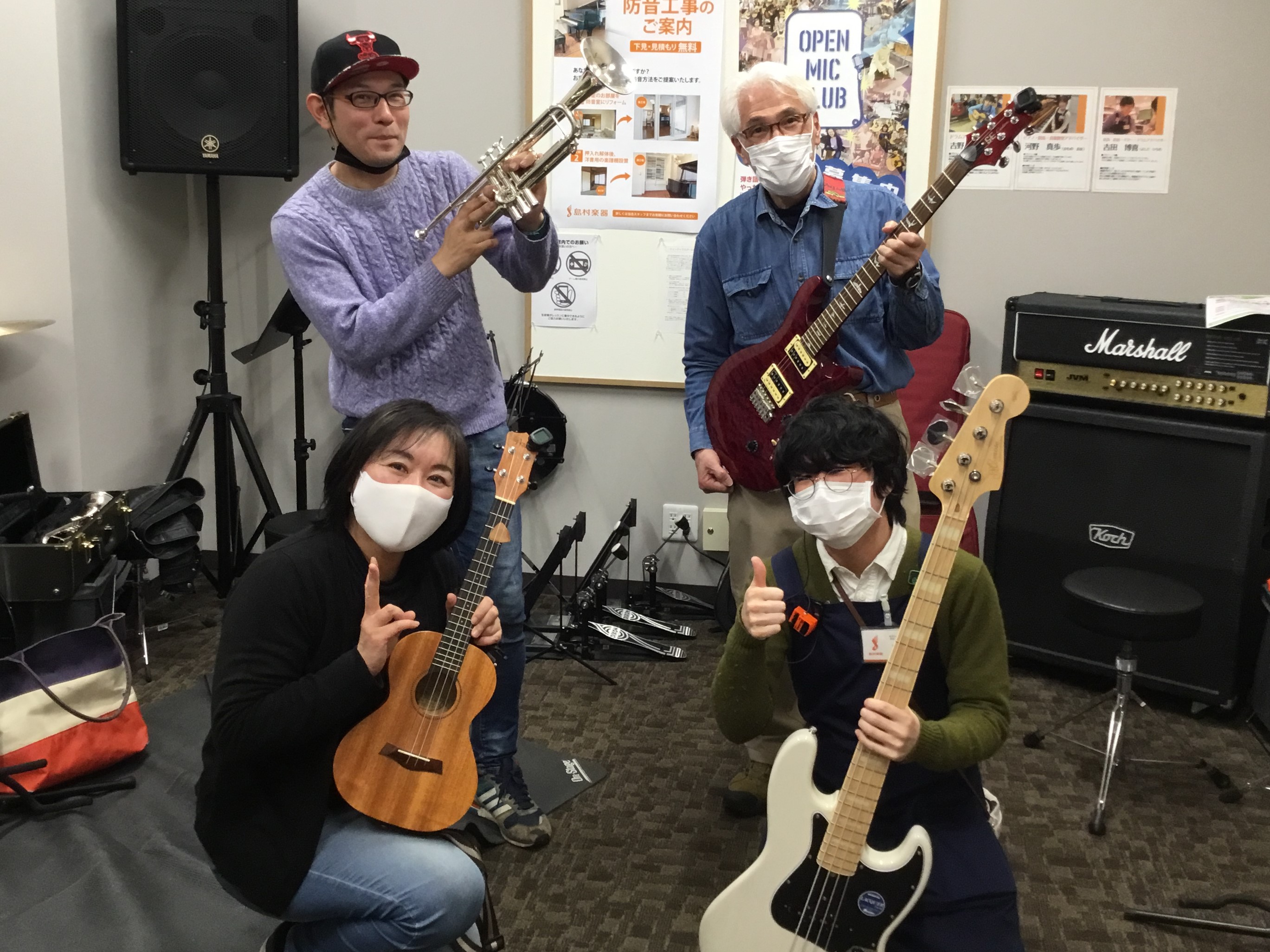 皆様、こんにちは！　OPEN MIC CLUB担当の山田です！2/19に開催したOPEN MIC CLUBの最新レポートです！それではどうぞ！ OPEN MIC CLUB担当をご紹介！ 本日の参加者はこちら！ エレキギターで参加のダンディさん！ ドラムとウクレレで参加のらいちさん！ トランペットとド […]