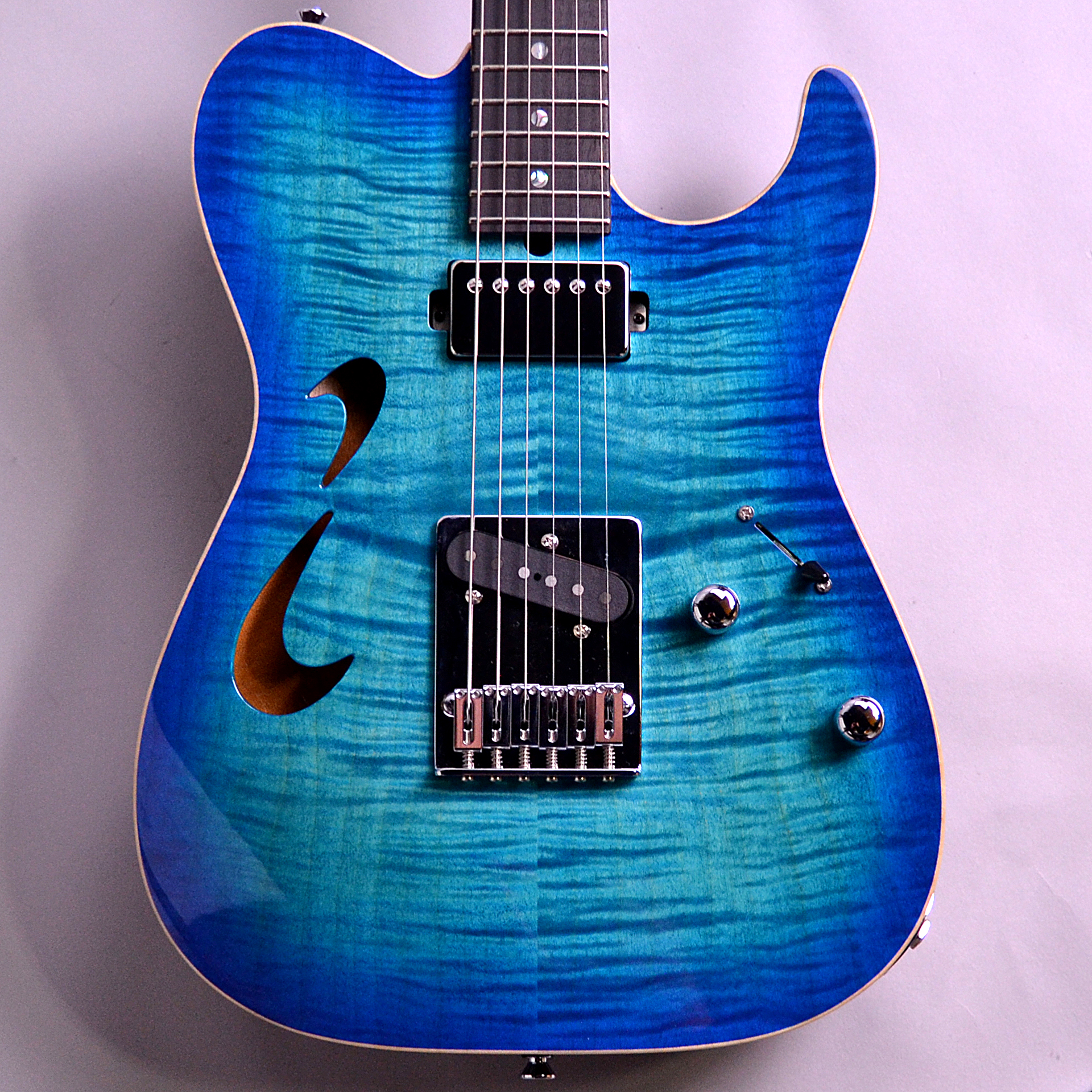 T’s Guitars DTL-Hollow Flame CenturaBlue入荷！！