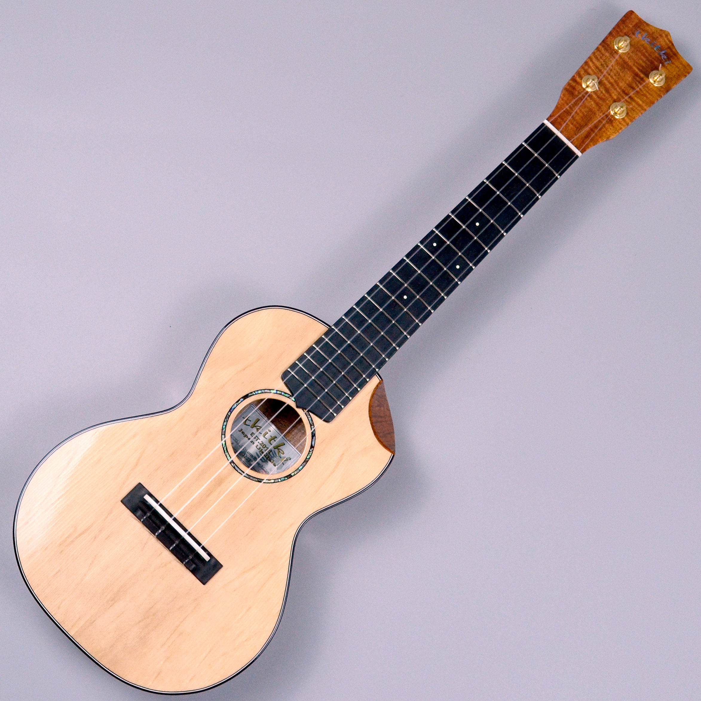 コンサートウクレレ (14Fジョイント／R指板／シングルカッタウェイ)tkitki ukulele CTM-C14R H.koa B.C Sitka.S #1233