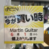 【値上がり目前！】Martinギター