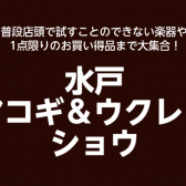 【12月17日(土)～1月9日(月・祝)】水戸マイム店アコギ＆ウクレレショウ